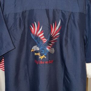 Weekenders Dark Blue Shirt with Eagle Embroidery